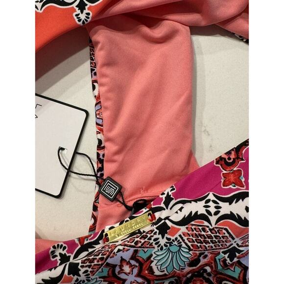 NEW Laundry By Shelli Segal Medium Colorful Bikini Bottom Crochet Trim Print - Picture 6 of 9